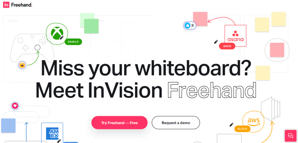 Página principal de Invision app